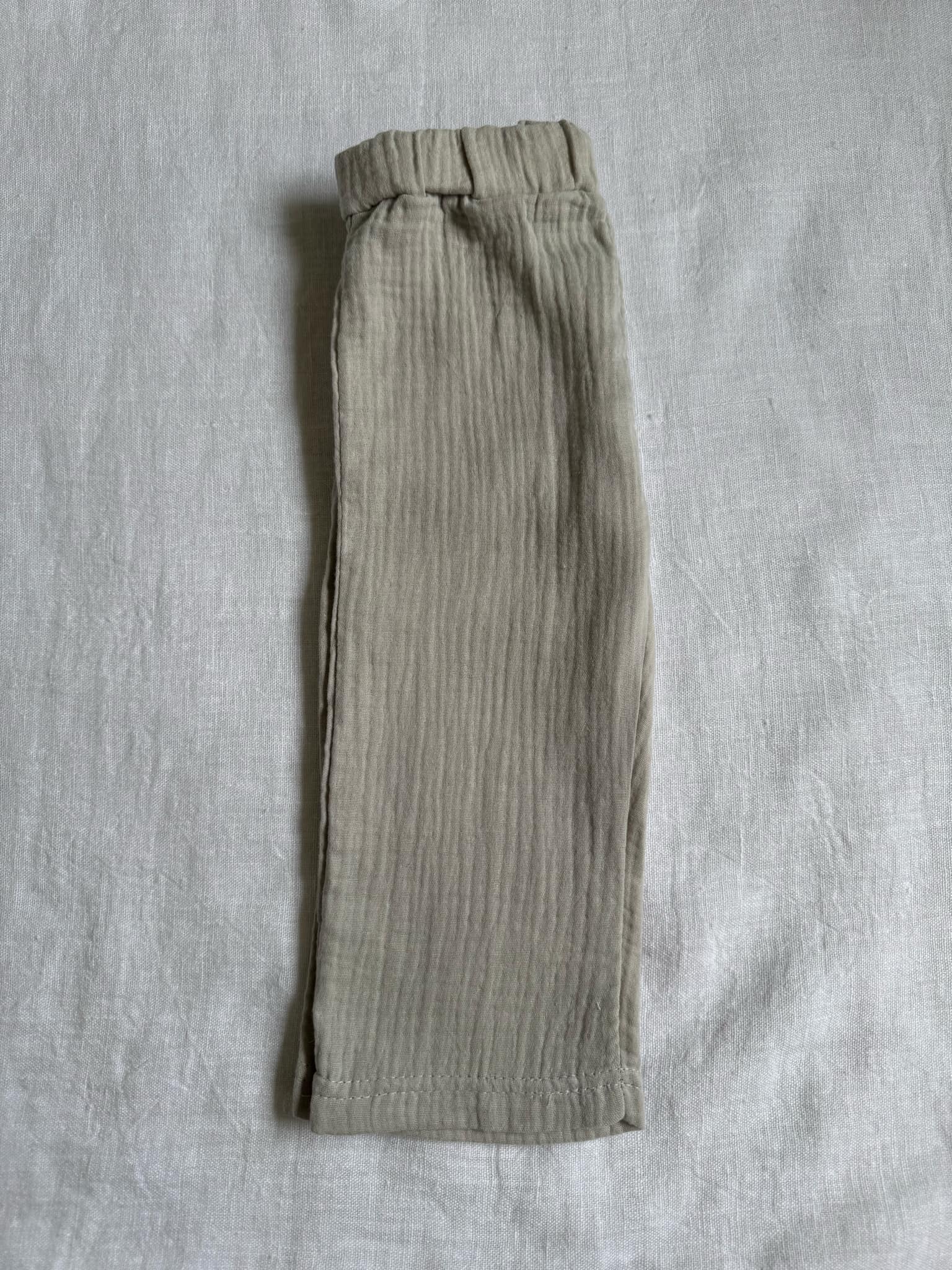 Beige laid back linen pants for kids