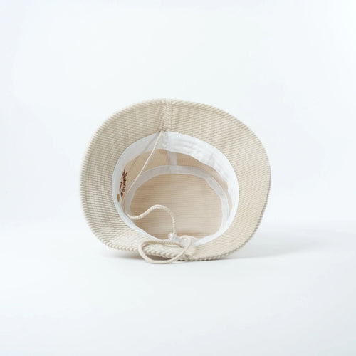 Cooee Coast Cord Bucket Hat featuring cord texture and adjustable strap detail