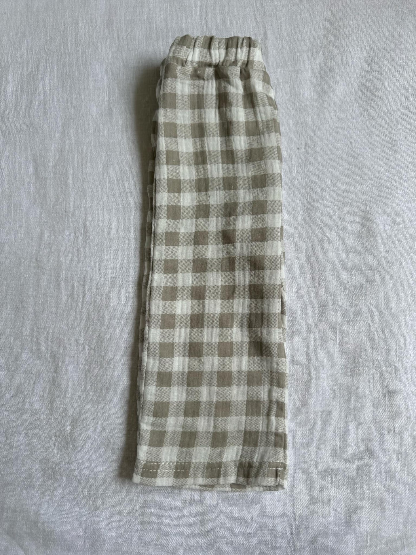 Checkered laid back linen pants for kids